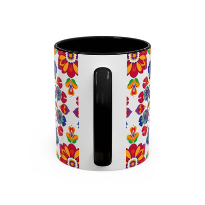 Accent Coffee Mug, Libra, Zodiac v1, Flower Pattern, (11, 15oz)
