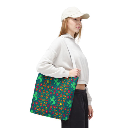 Tote Bag (AOP), Leo, Zodiac v1, Flower Pattern