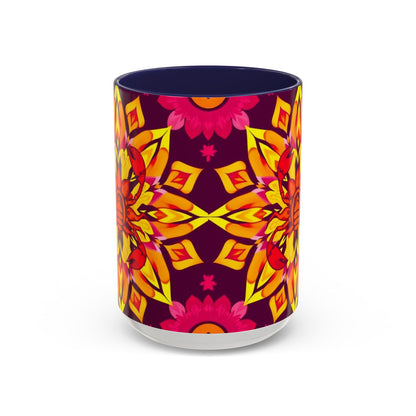Accent Coffee Mug, Scorpio, Zodiac v1. Flower Pattern, (11, 15oz)