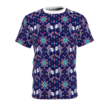 Unisex Cut & Sew T-Shirt, (AOP), Pisces, Zodiac, Jewels Pattern