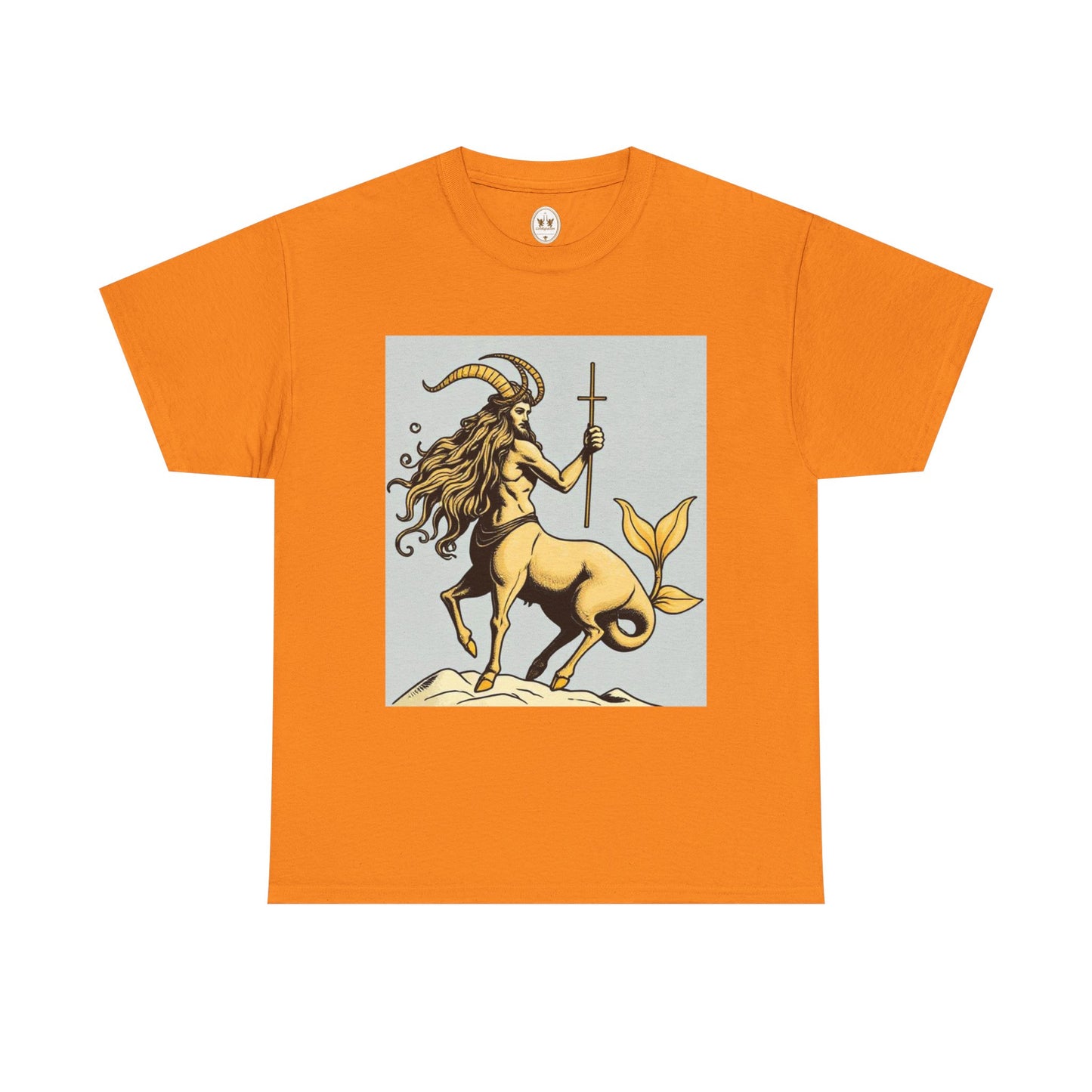 Unisex Heavy Cotton T-Shirt, Capricorn God v2, Zodiac Design