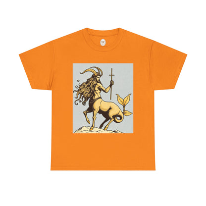 Unisex Heavy Cotton T-Shirt, Capricorn God v2, Zodiac Design
