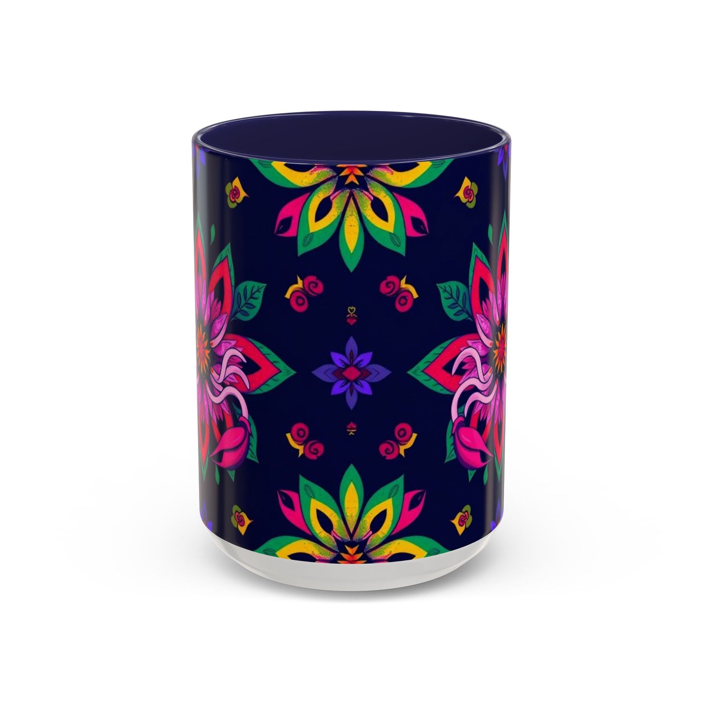 Accent Coffee Mug, Scorpio, Zodiac v4. Flower Pattern, (11, 15oz)