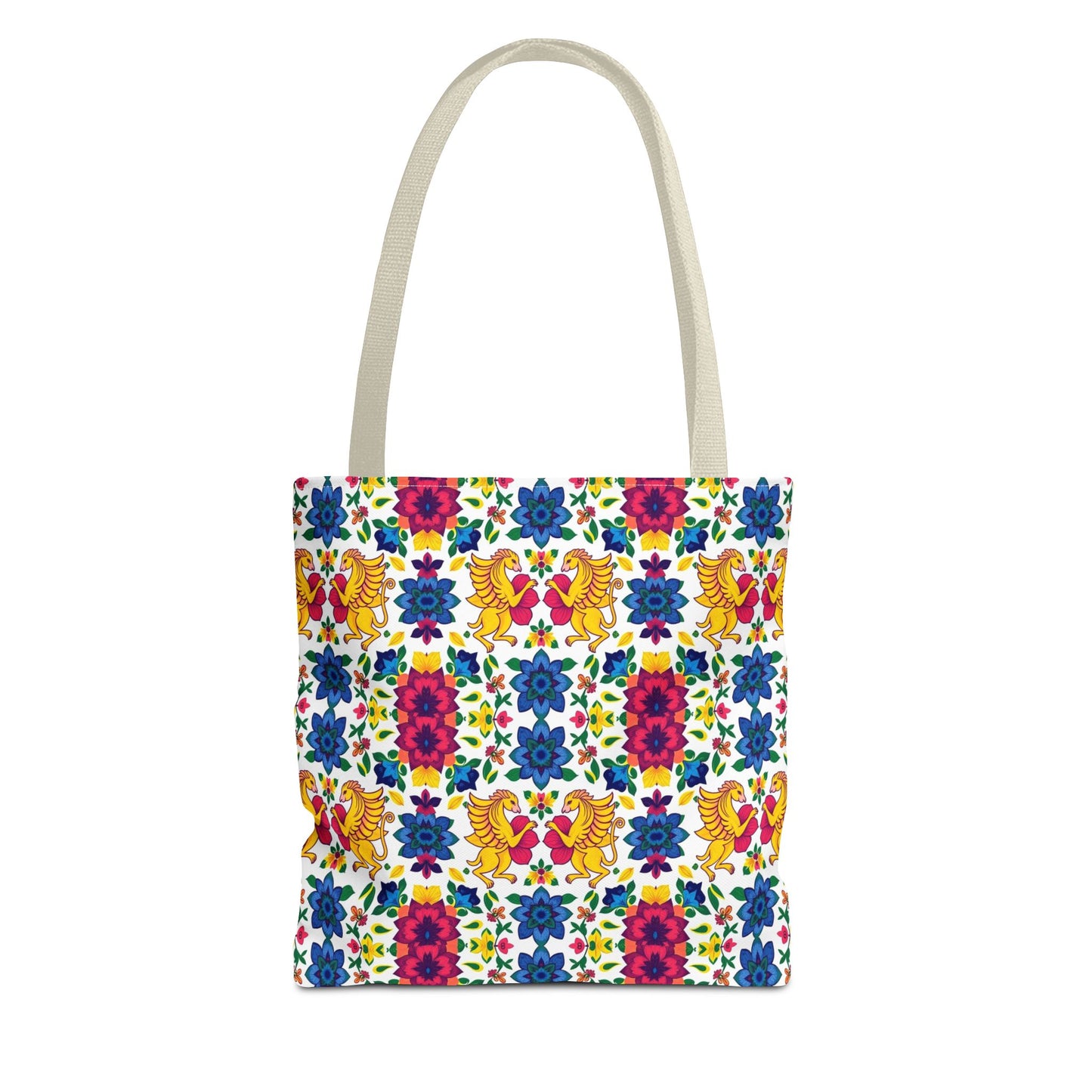 Tote Bag (AOP), Gemini, Zodiac, Flower Pattern
