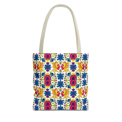 Tote Bag (AOP), Gemini, Zodiac, Flower Pattern