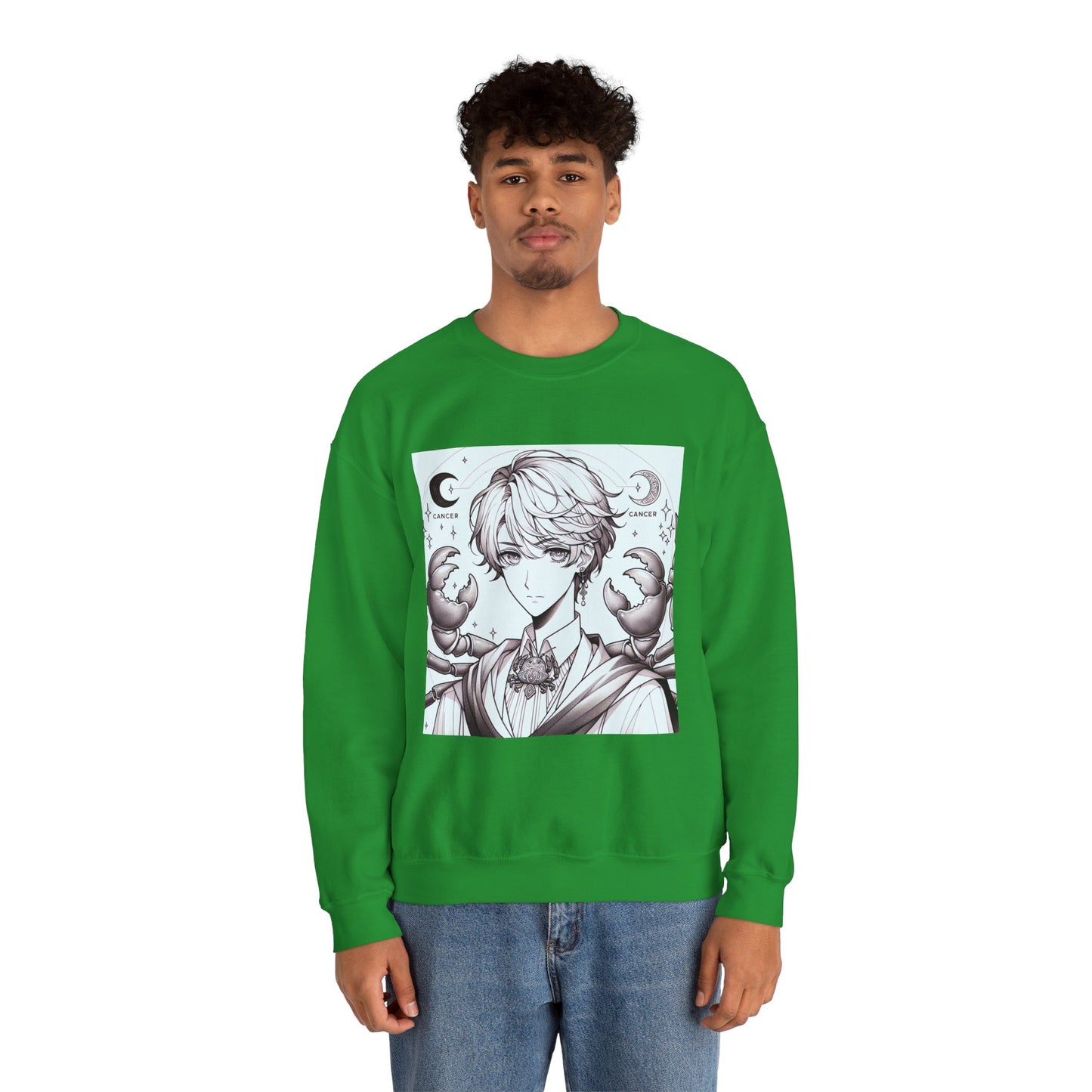 Unisex Heavy Blend™ Crewneck Sweatshirt,Two Moon, Cancer Zodiac Design