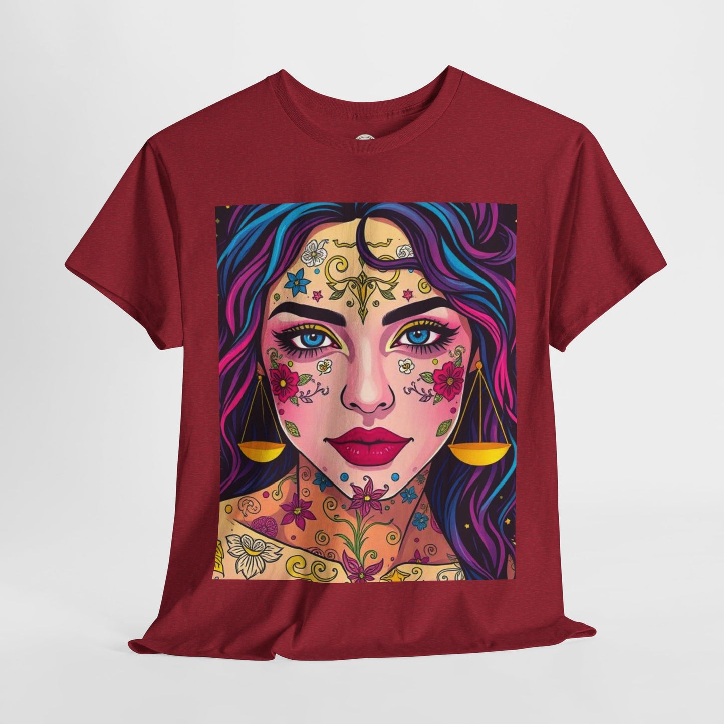 Unisex Heavy Cotton T-Shirt, Libra, Zodiac v4, Sexy Art