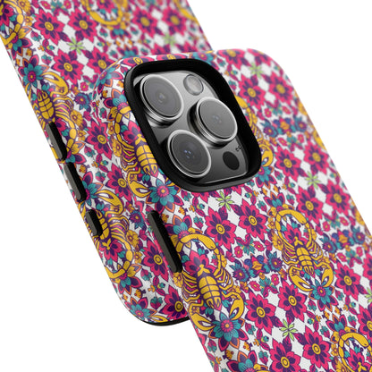 Tough Cases, Scorpio, Zodiac v2, Flower Pattern