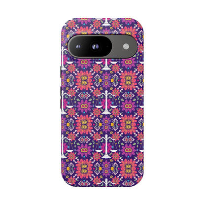 Tough Cases, Libra, Zodiac v4, Flower Pattern