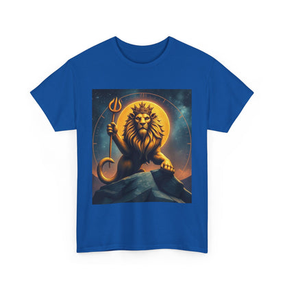 Unisex Heavy Cotton T-Shirt, King of Lion v3, Leo Zodiac Design