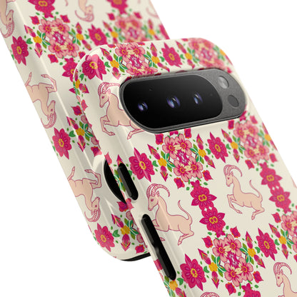 Tough Cases, Capricorn, Zodiac v3, Flower Pattern