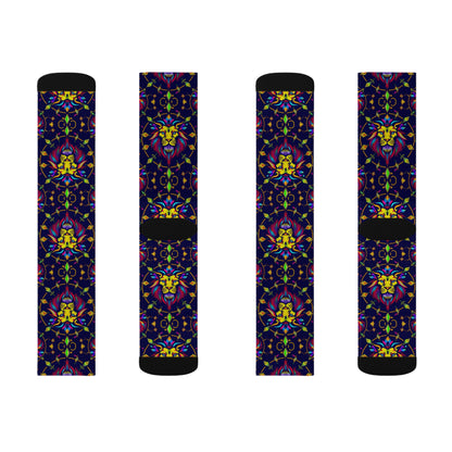 Sublimation Socks, Leo, Zodiac v3, Jewel Pattern