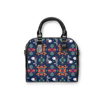Shoulder Handbag, Pisces, Zodiac v2, Flower Pattern