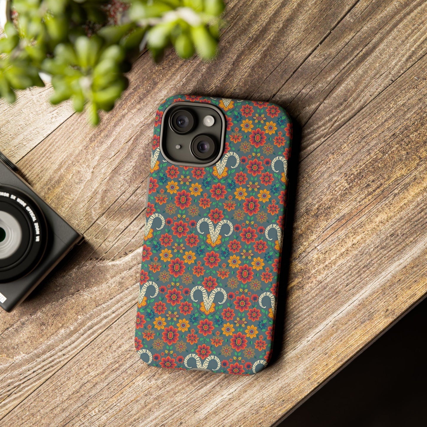 Tough Cases, Aries, Zodiac v3, Flower Pattern