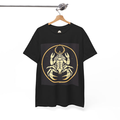 Unisex Heavy Cotton T-Shirt, Scorpio King, Print Art, Zodiac Design