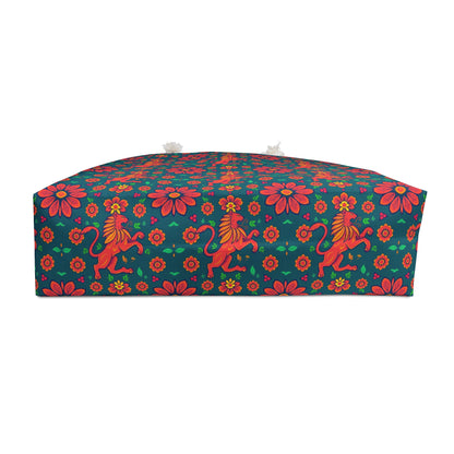 Weekender Bag, Leo, Zodiac v2, Flower Pattern