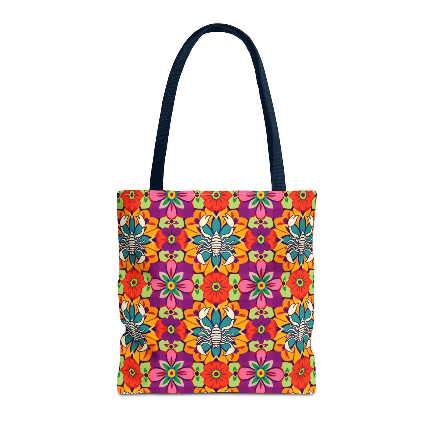 Tote Bag, (AOP), Scorpio, Zodiac v3, Flower Pattern