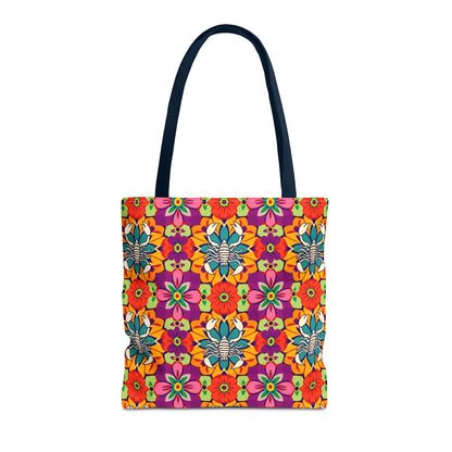 Tote Bag, (AOP), Scorpio, Zodiac v3, Flower Pattern