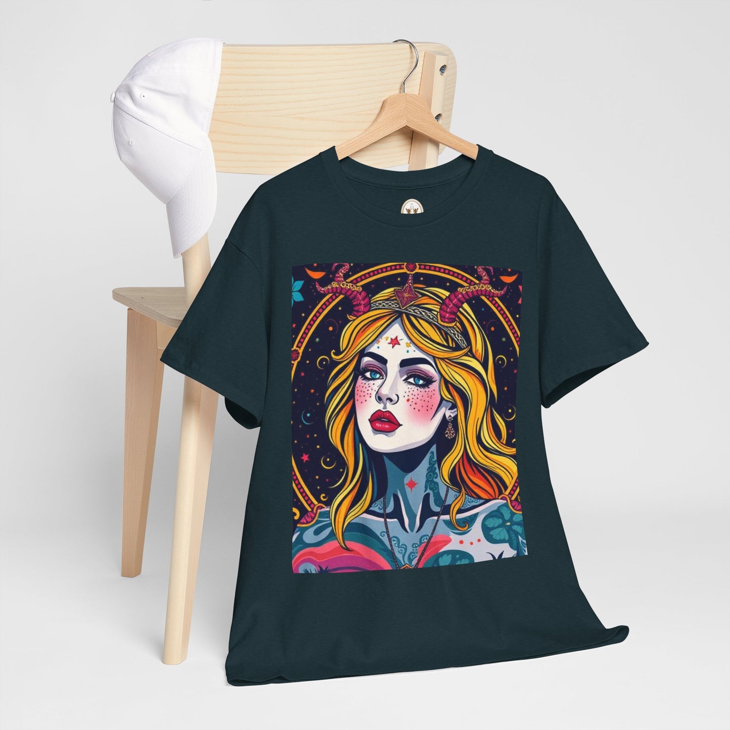 Unisex Heavy Cotton T-Shirt, Virgo, Zodiac v2, Sexy Art