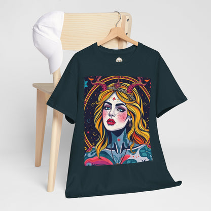 Unisex Heavy Cotton T-Shirt, Virgo, Zodiac v2, Sexy Art