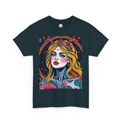 Unisex Heavy Cotton T-Shirt, Virgo, Zodiac v2, Sexy Art