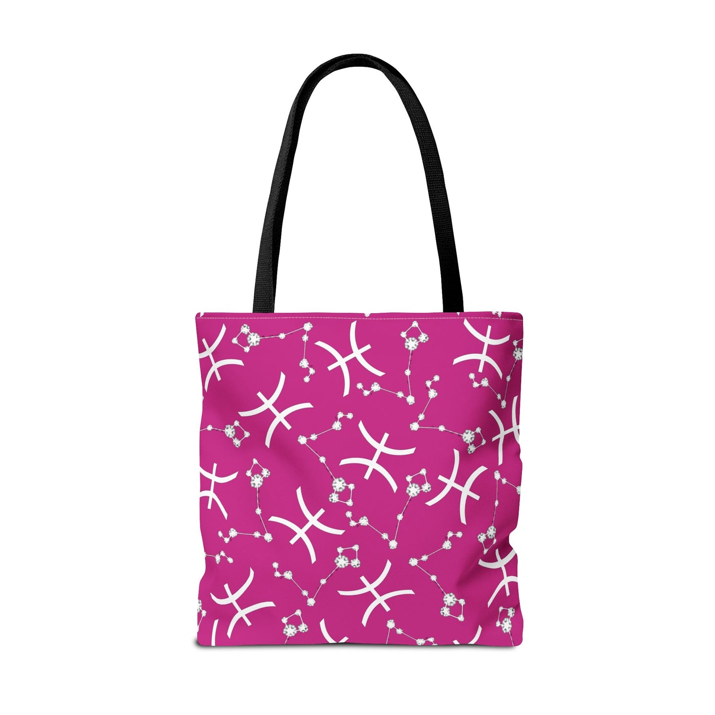 Tote Bag, Pisces Zodiac Sign, AOP, (Pink, White)