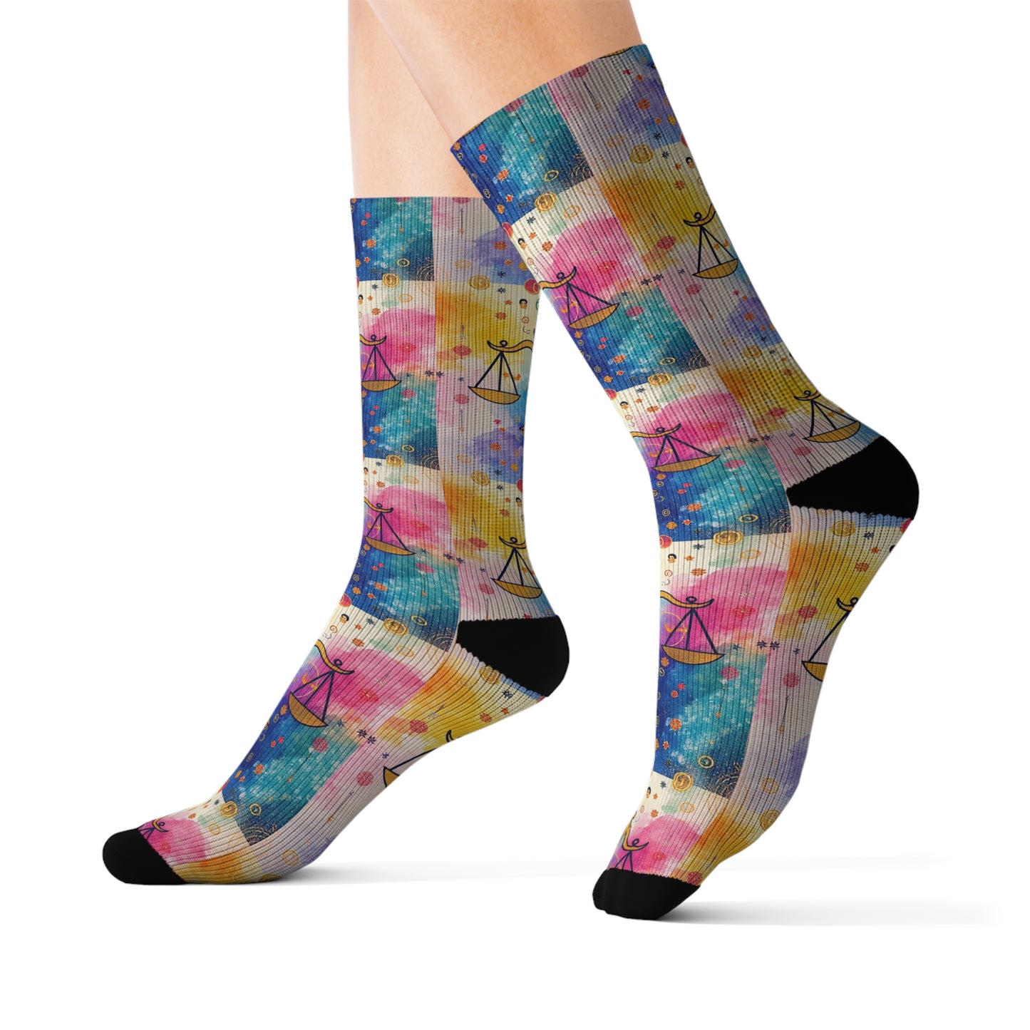 Sublimation Socks, Libra, Zodiac v2, Pattern