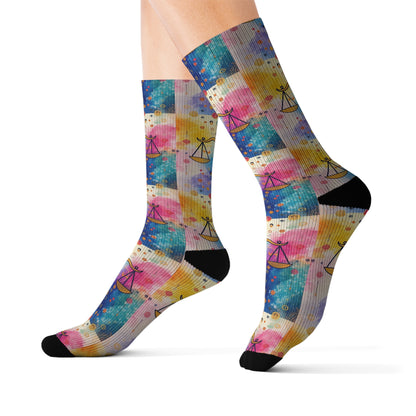 Sublimation Socks, Libra, Zodiac v2, Pattern