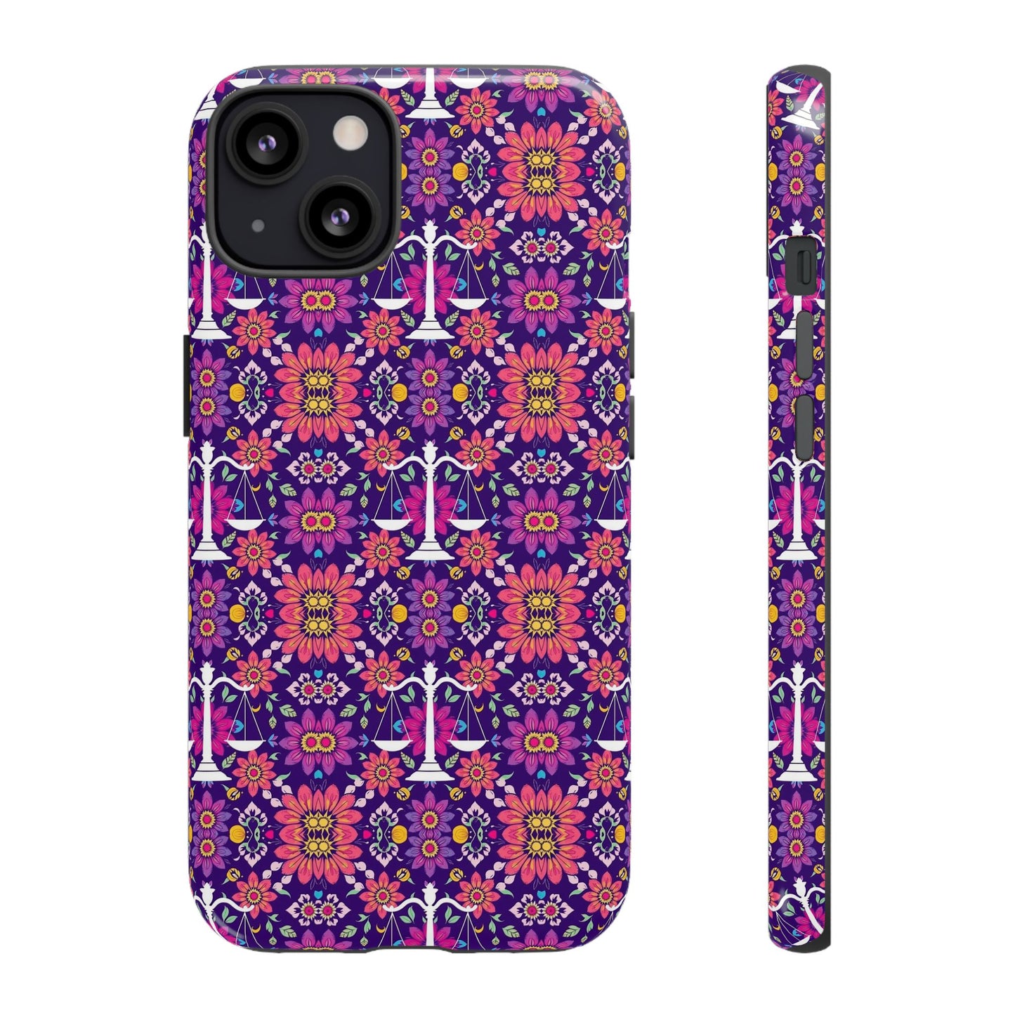 Tough Cases, Libra, Zodiac v4, Flower Pattern