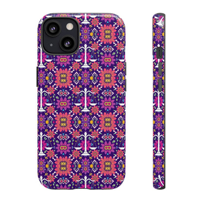 Tough Cases, Libra, Zodiac v4, Flower Pattern
