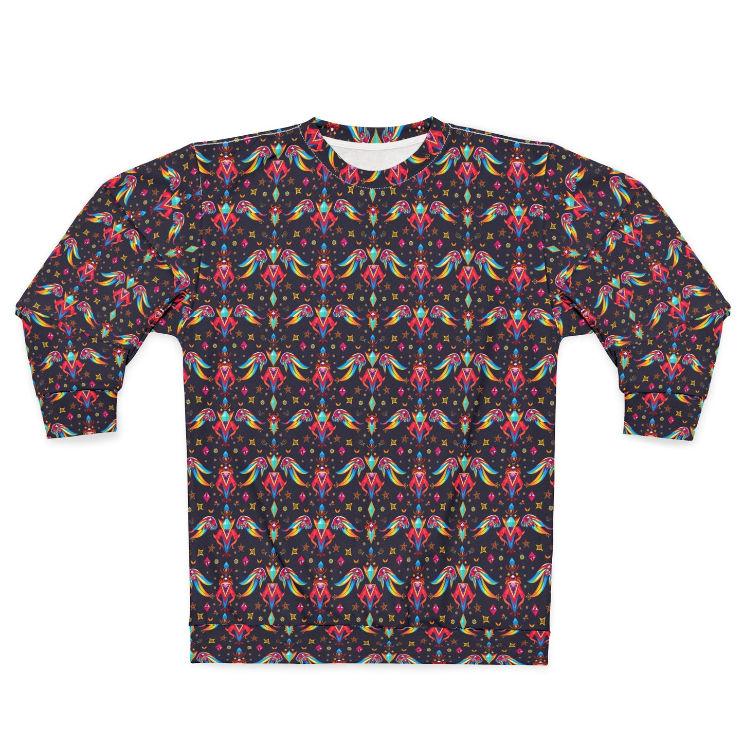 Unisex Sweatshirt (AOP), Virgo, Zodiac v4, Jewel Pattern