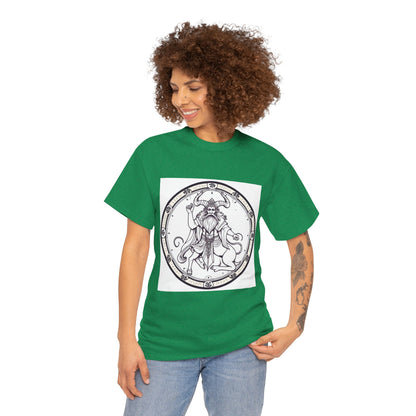 Unisex Heavy Cotton T-Shirt, Bull Centaur v1, Taurus Zodiac Design