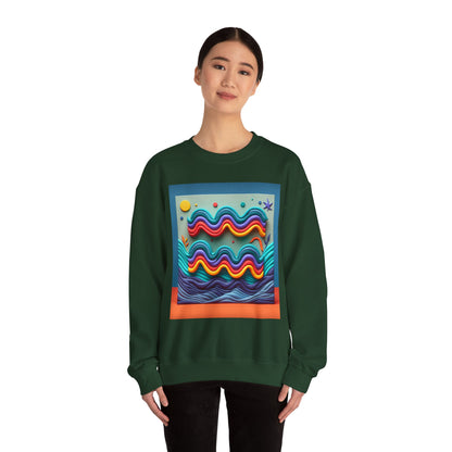 Unisex Heavy Blend™ Crewneck Sweatshirt, Water Painting, Aquarius Zodiac Design