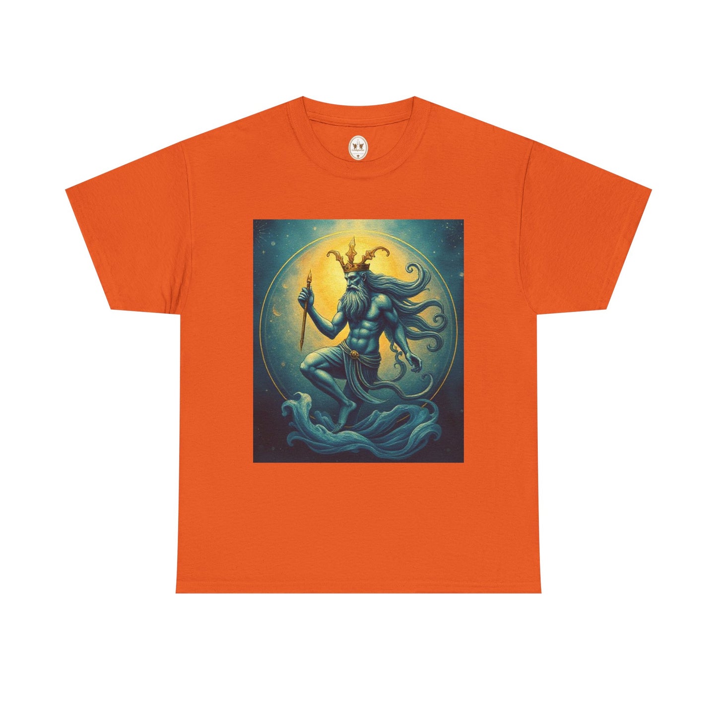 Unisex Heavy Cotton T-Shirt, Aquarius God, Zodiac Design
