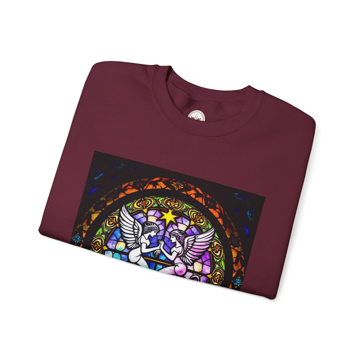 Unisex Heavy Blend™ Crewneck Sweatshirt, Glass 1, Gemini Zodiac Design