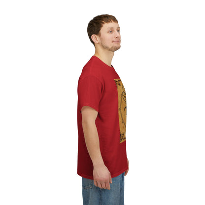 Unisex Heavy Cotton T-Shirt, Pencil Art v1, Gemini Zodiac Design