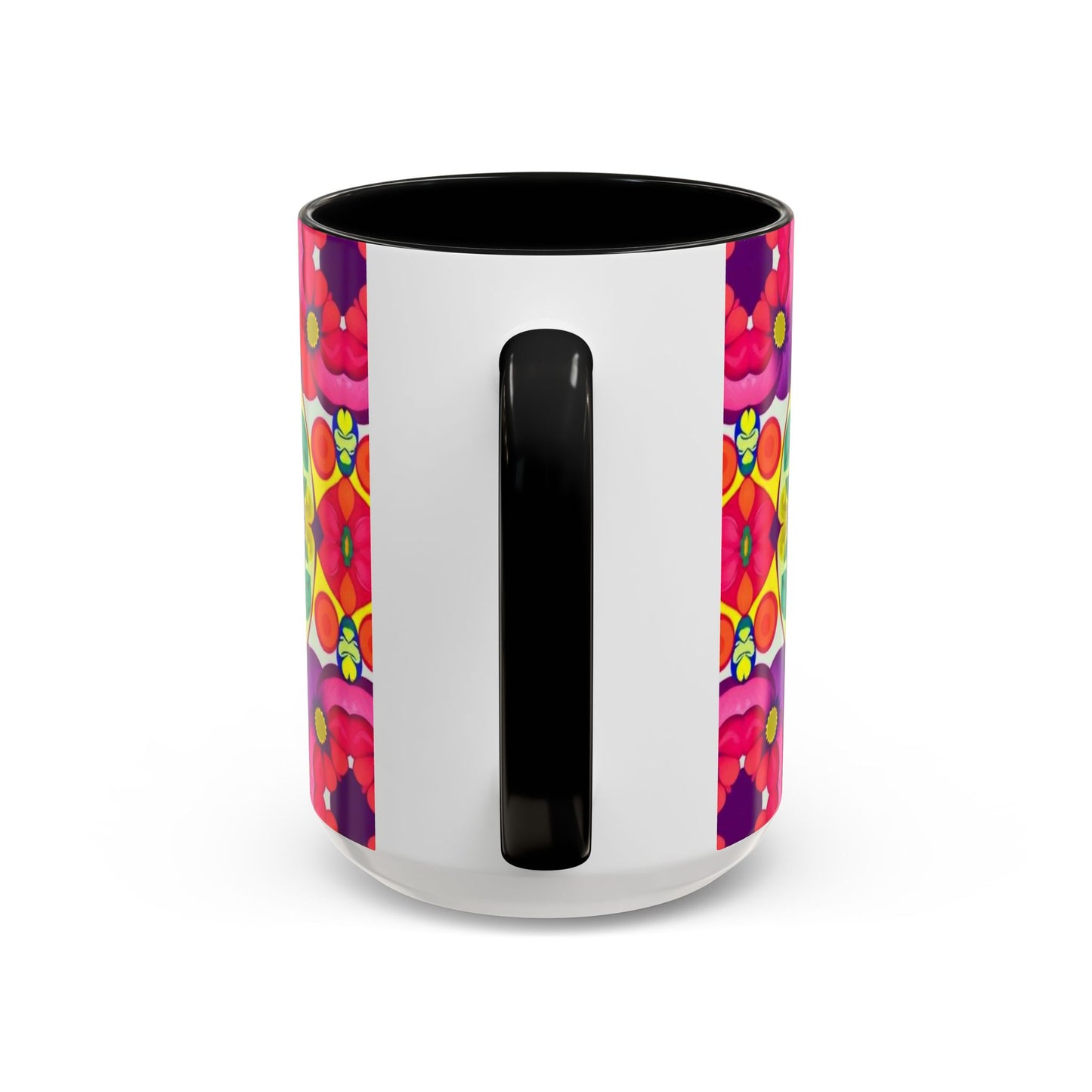 Accent Coffee Mug, Pisces, Zodiac v4, Flower Pattern, (11, 15oz)