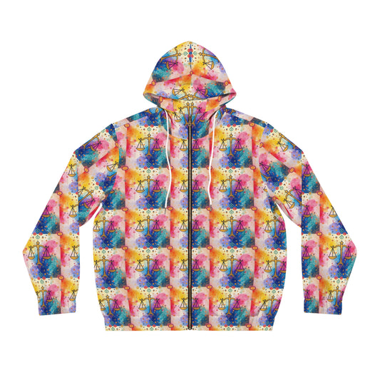 Full-Zip Hoodie (AOP), Libra, Zodiac v3, Pattern