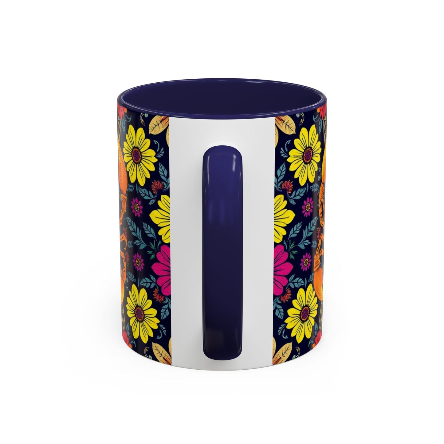 Accent Coffee Mug, Scorpio, Zodiac v3. Flower Pattern, (11, 15oz)