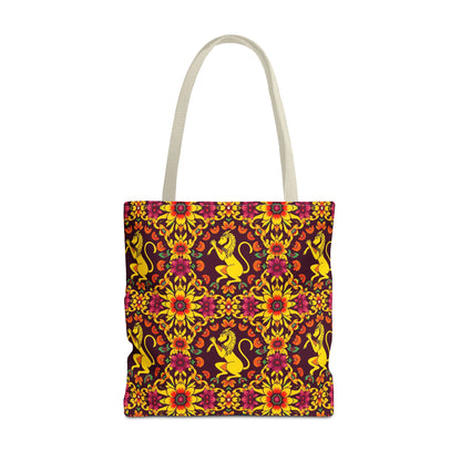 Tote Bag (AOP), Virgo, Zodiac v2, Flower Pattern