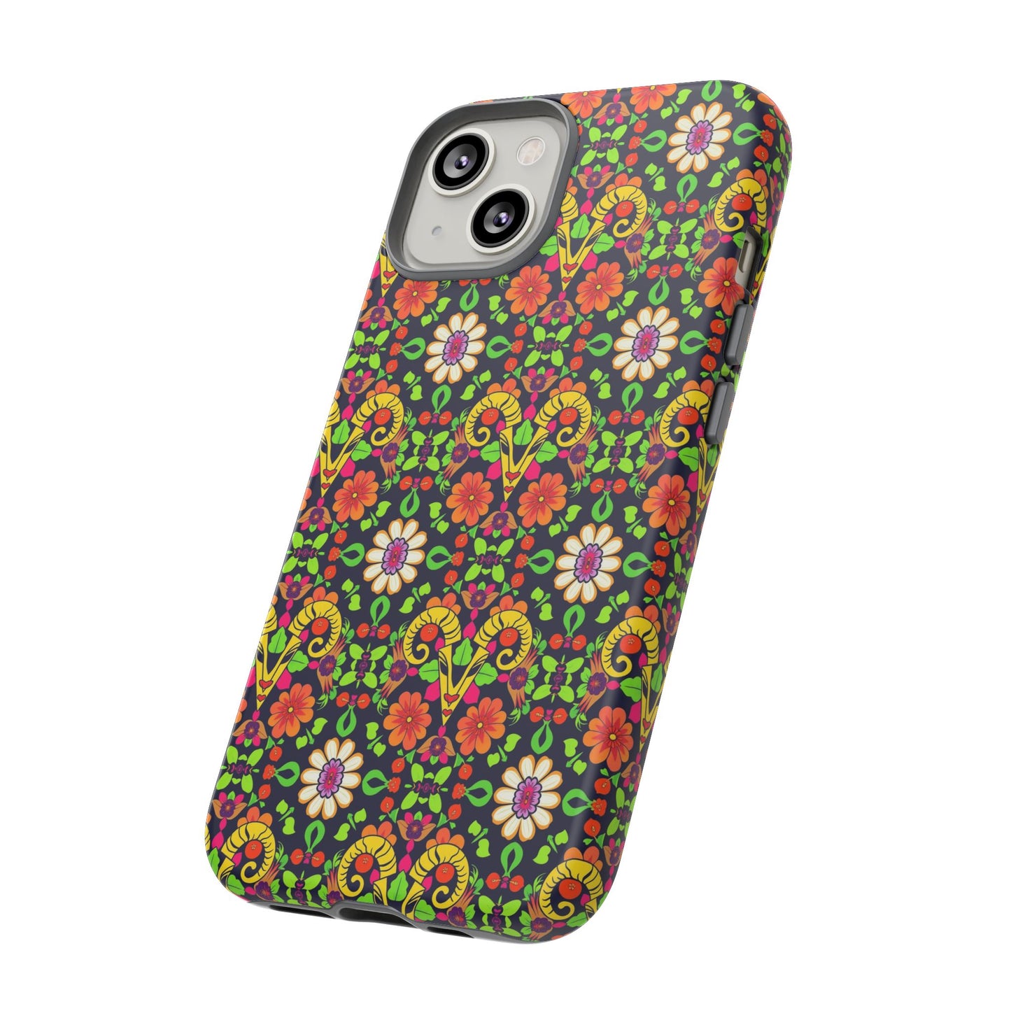 Tough Cases, Aries, Zodiac v4, Flower Pattern