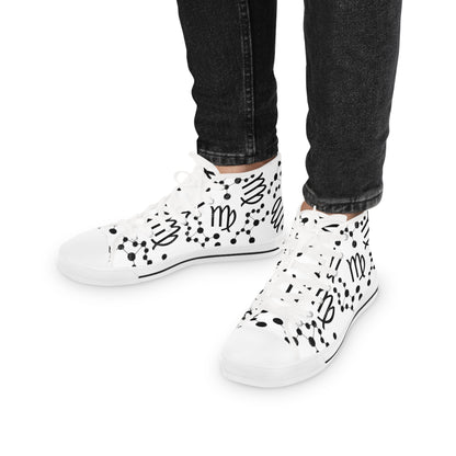 Men's High Top Sneakers, Breathable polyester canvas, Virgo Zodiac Design