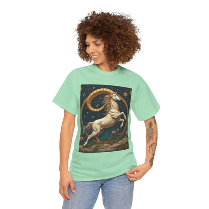 Unisex Heavy Cotton T-Shirt, Aries Animal 1v, Zodiac Design