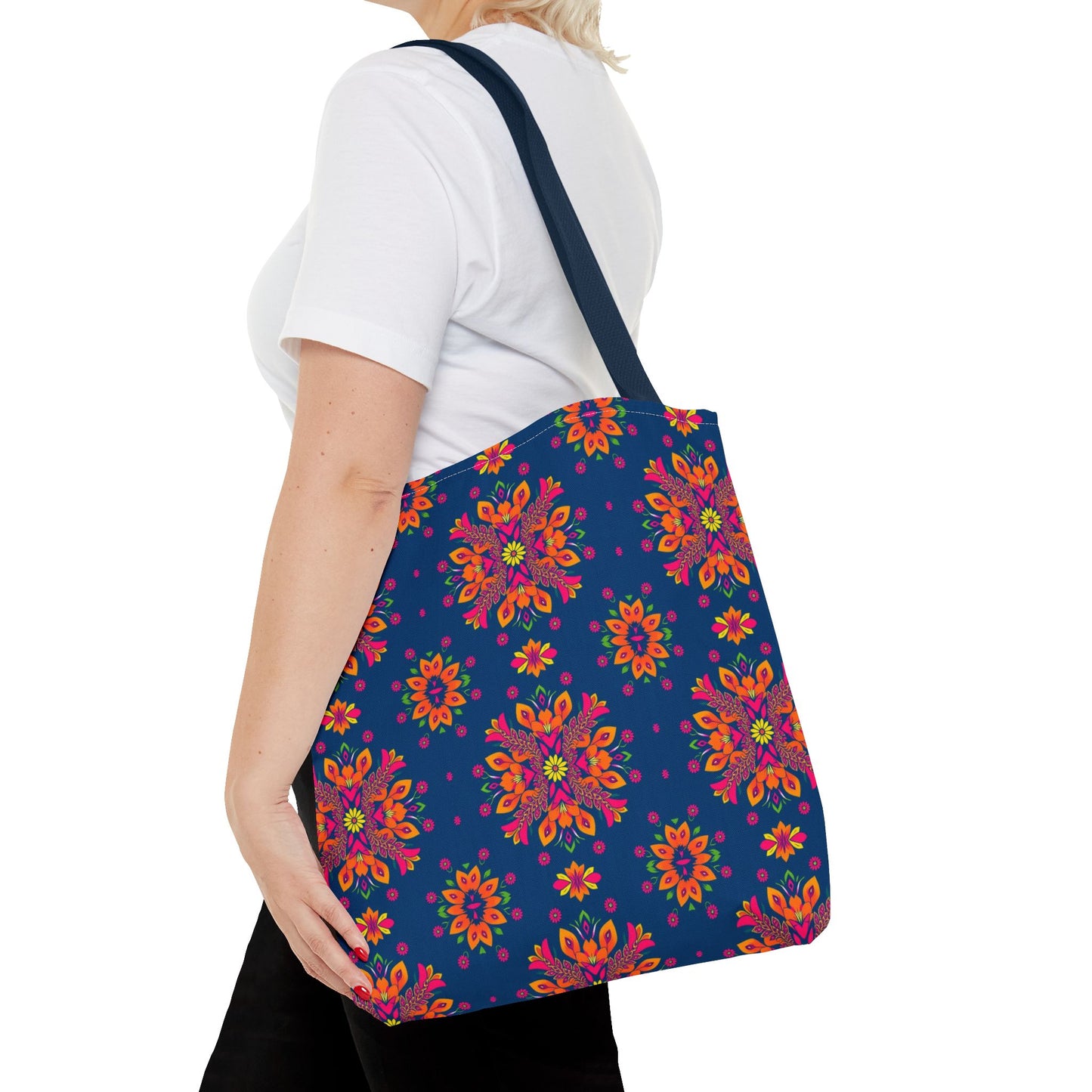 Tote Bag (AOP), Gemini, Zodiac v2, Flower Pattern