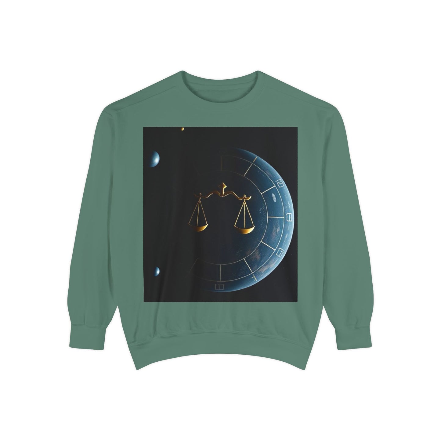 Garment-Dyed Sweatshirt, Unisex, Space Animal Design v1, Libra