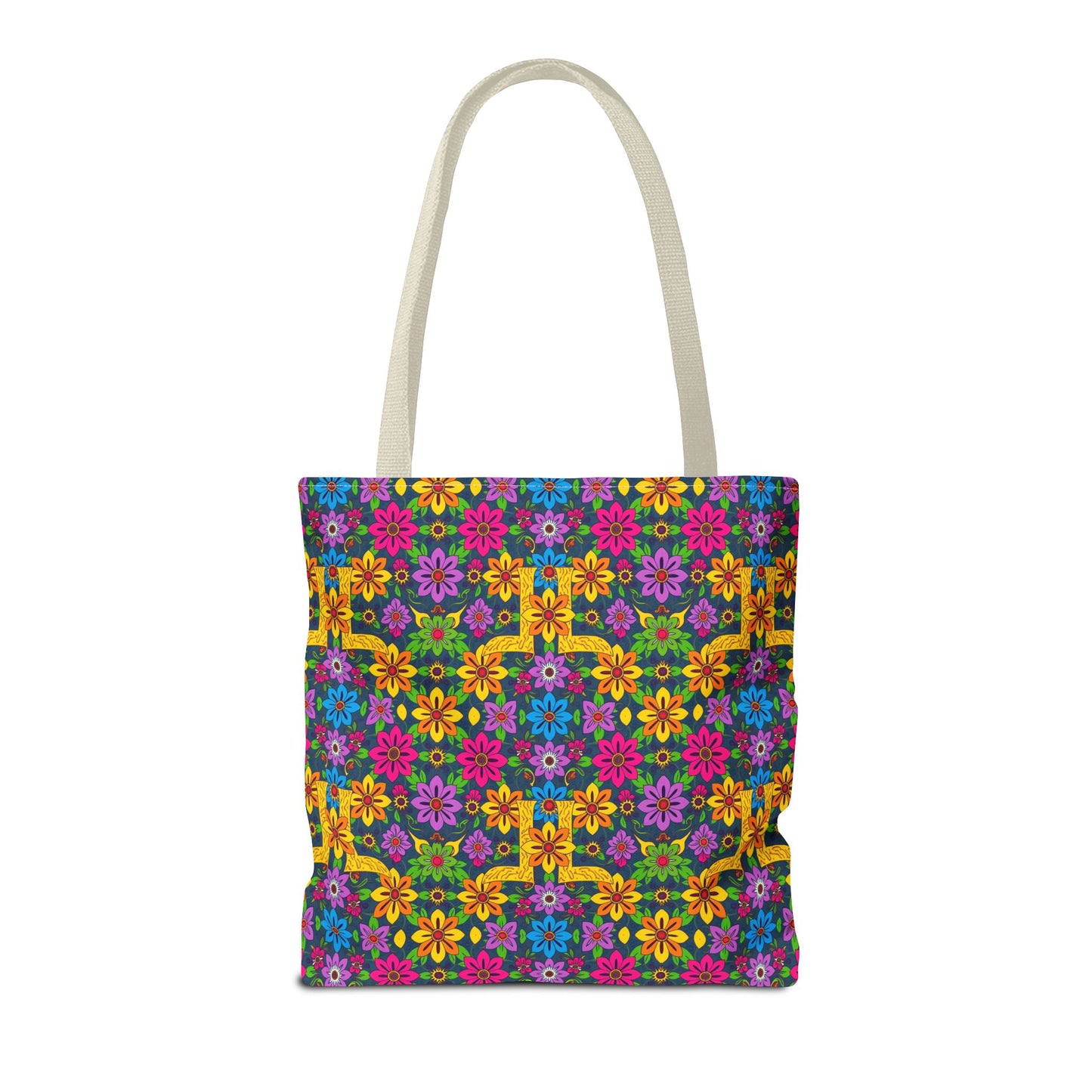 Tote Bag, (AOP), Gemini, Zodiac v2, Flower Pattern