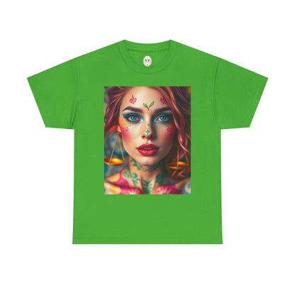 Unisex Heavy Cotton T-Shirt, Libra, Zodiac v1, Sexy Art