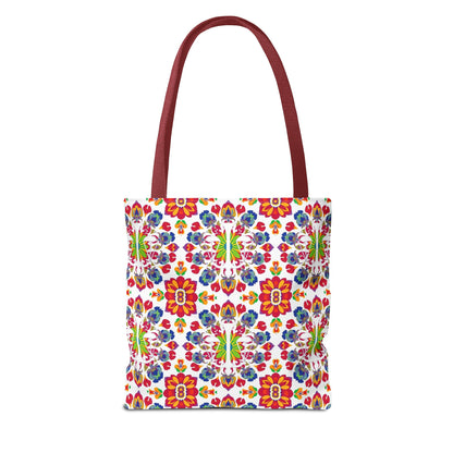 Tote Bag, (AOP), Libra, Zodiac v5, Flower Pattern