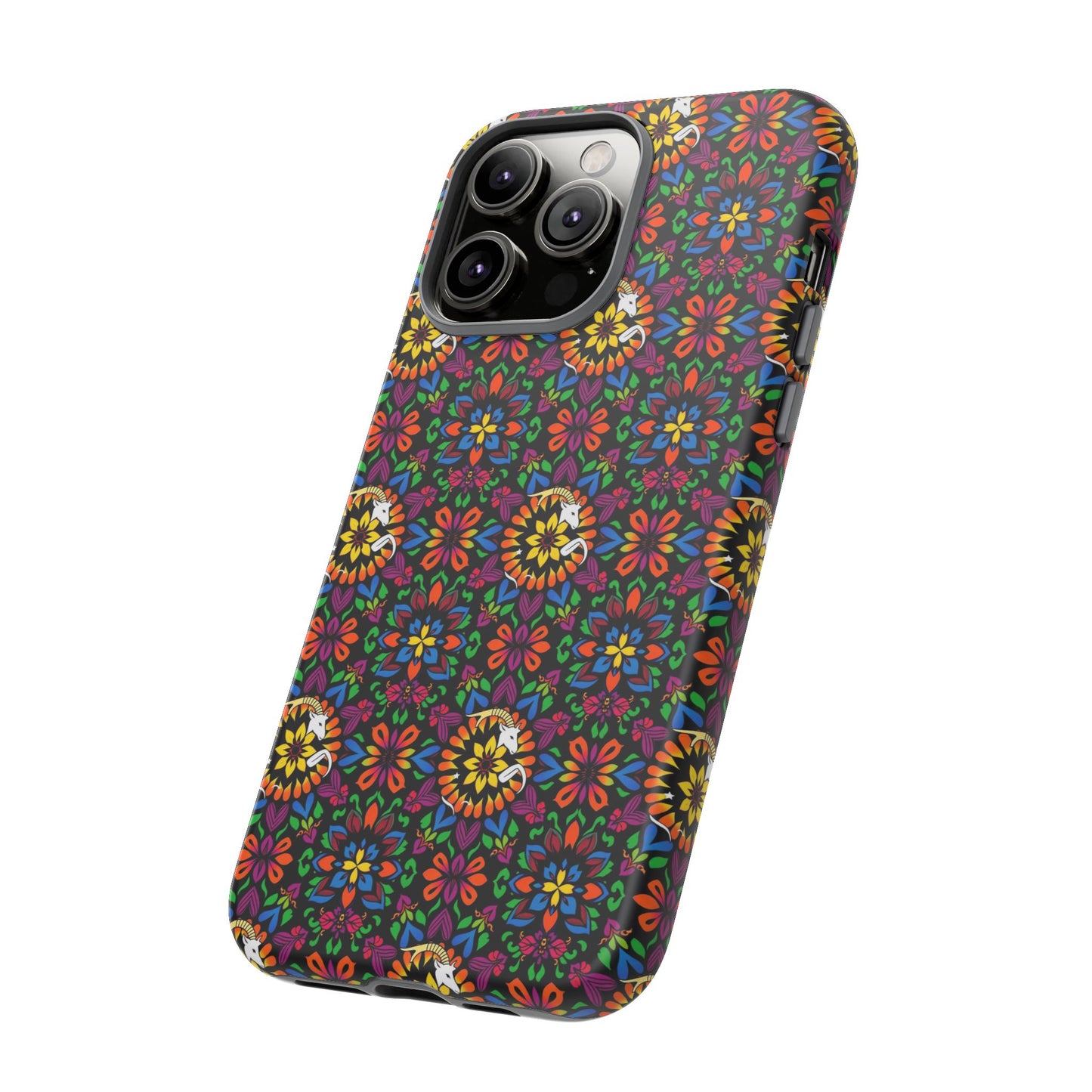 Tough Cases, Capricorn, Zodiac v2, Flower Pattern