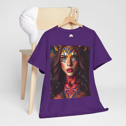 Unisex Heavy Cotton T-Shirt, Leo, Zodiac, Sexy Art
